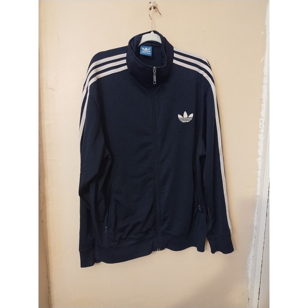 adidas Originals Black/White 3-Stripes Full Zip Track Jacket Men's S